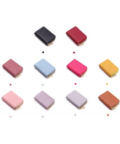 Women Credit Cards Holder, Small Leather Zipper Card Case Wallet Coins Purse for Women Red $5.93 Wallets