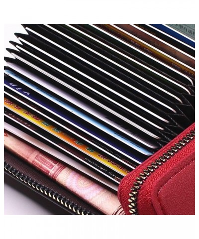 Women Credit Cards Holder, Small Leather Zipper Card Case Wallet Coins Purse for Women Red $5.93 Wallets