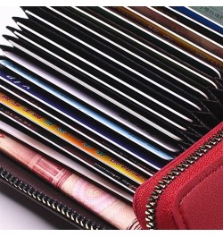 Women Credit Cards Holder, Small Leather Zipper Card Case Wallet Coins Purse for Women Red $5.93 Wallets