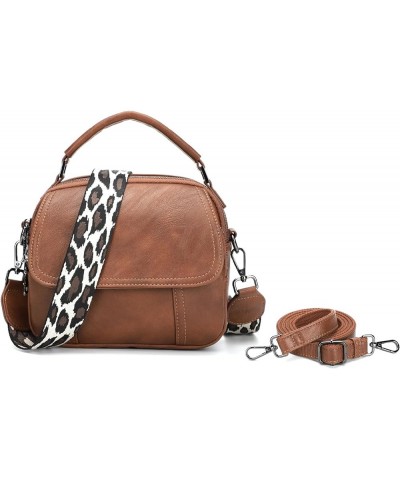 Small Crossbody Bags for Women Trendy Design Crossbody Purse PU Leather Shoulder Handbags with Detachable Strap Brown $19.07 ...