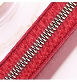 Women Credit Cards Holder, Small Leather Zipper Card Case Wallet Coins Purse for Women Red $5.93 Wallets