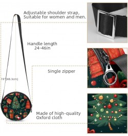 Women Fashionable Crossbody Bag – Versatile Round Bag for Every Occasion, Christmas Tree Print Color9 $12.59 Crossbody Bags