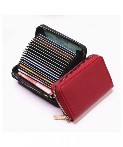 Women Credit Cards Holder, Small Leather Zipper Card Case Wallet Coins Purse for Women Red $5.93 Wallets