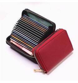 Women Credit Cards Holder, Small Leather Zipper Card Case Wallet Coins Purse for Women Red $5.93 Wallets