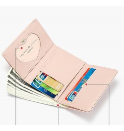 Women Wallet Leather Cute Bear Pattern Trifold Small Credit Card Case Holder Organizer with ID Window for Girls (Black) Yello...