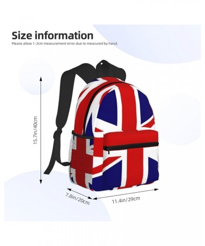 Uk Flag Print Unisex Backpack Trendy,Durable Travel Bag Sports Beach Backpack Lightweight Backpack Black One Size $16.61 Back...