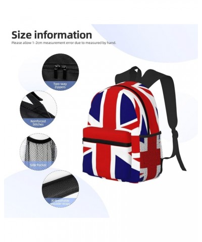 Uk Flag Print Unisex Backpack Trendy,Durable Travel Bag Sports Beach Backpack Lightweight Backpack Black One Size $16.61 Back...