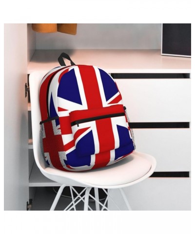 Uk Flag Print Unisex Backpack Trendy,Durable Travel Bag Sports Beach Backpack Lightweight Backpack Black One Size $16.61 Back...