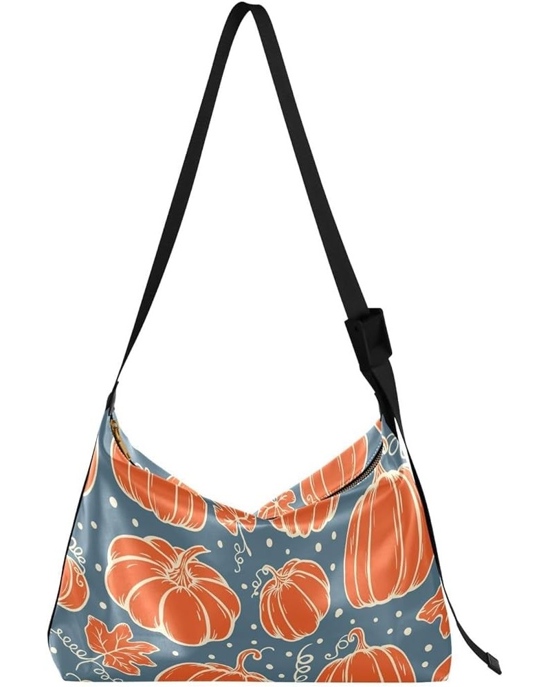 Large Crossbody Bags Winter Christmas Mandala Girls Cute Purse Waterproof Womens Crossbody Tote Bag Hand Drawn Autumn Pumpkin...