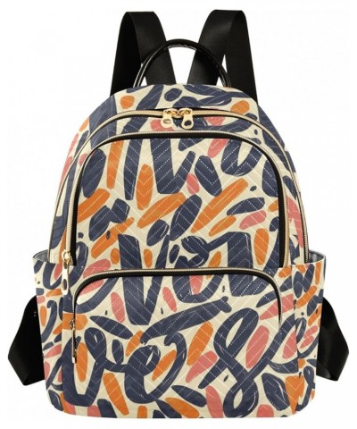 Small Backpack Purse for Women, Black Orange Red Graffiti Travel Bag Casual Daypack Shoulder Bag Medium $15.48 Backpacks