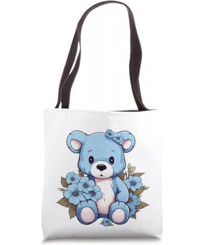 Cute Teddy Bear With Flowers I Teddy Bear Tote Bag $11.00 Totes