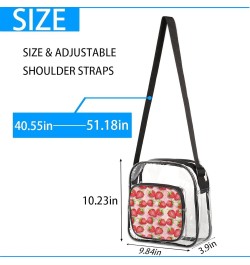 Strawberry Pink Stadium-Approved Clear Crossbody Bag with Colorful Print Design Strawberry Pink $13.67 Crossbody Bags