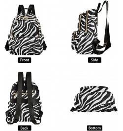 Black White Zebra Print Backpack Purse for Women Small Travel Bag Fashion Daypack M 202a4478 S(10.23"x5.11"x12.59") 202a4478 ...