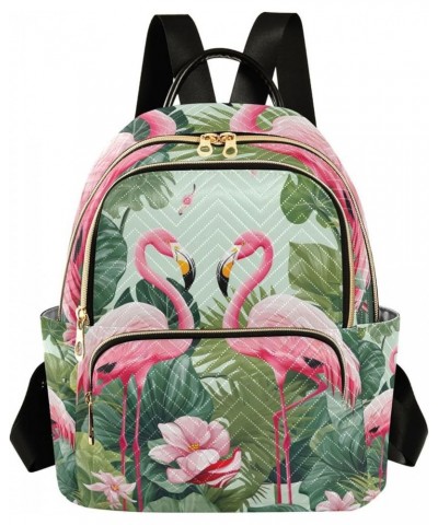 Orange is Displayed on Yellow Casual Backpack, Woman's Backpack, Womens Travel Backpack for Airplane, M Flamingos on a Tropic...