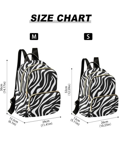 Black White Zebra Print Backpack Purse for Women Small Travel Bag Fashion Daypack M 202a4478 S(10.23"x5.11"x12.59") 202a4478 ...