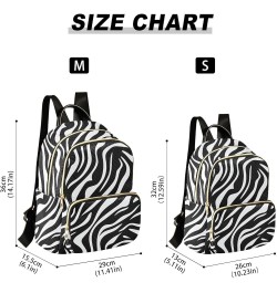 Black White Zebra Print Backpack Purse for Women Small Travel Bag Fashion Daypack M 202a4478 S(10.23"x5.11"x12.59") 202a4478 ...