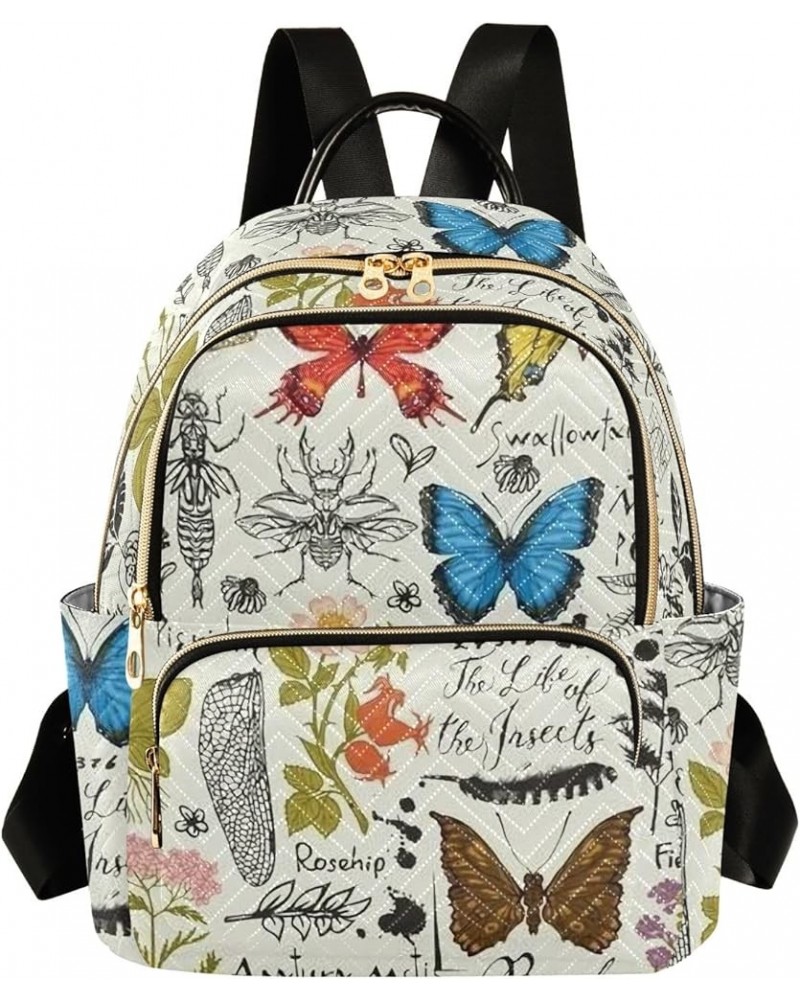 Mini Backpack Purse for Women Lightweight Girls Small Size Dragonfly Butterfly School Teens College Traveling Small $17.48 Ba...