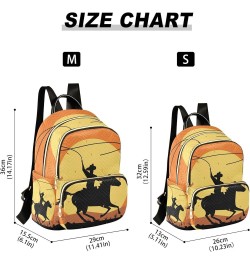 Western Cowboy Running in Horse Vintage Backpack for Women Shoulder Bag Lightweight Mini Backpack Casual Daypack Back Pack fo...