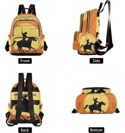 Western Cowboy Running in Horse Vintage Backpack for Women Shoulder Bag Lightweight Mini Backpack Casual Daypack Back Pack fo...