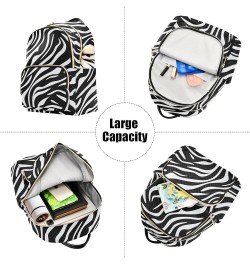 Black White Zebra Print Backpack Purse for Women Small Travel Bag Fashion Daypack M 202a4478 S(10.23"x5.11"x12.59") 202a4478 ...