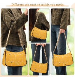 Cute Bees Pattern Shoulder Bag for Women Small Purse Chain Shoulder Bag Going Out Purse with Chain Strap for Sister Girlfrien...