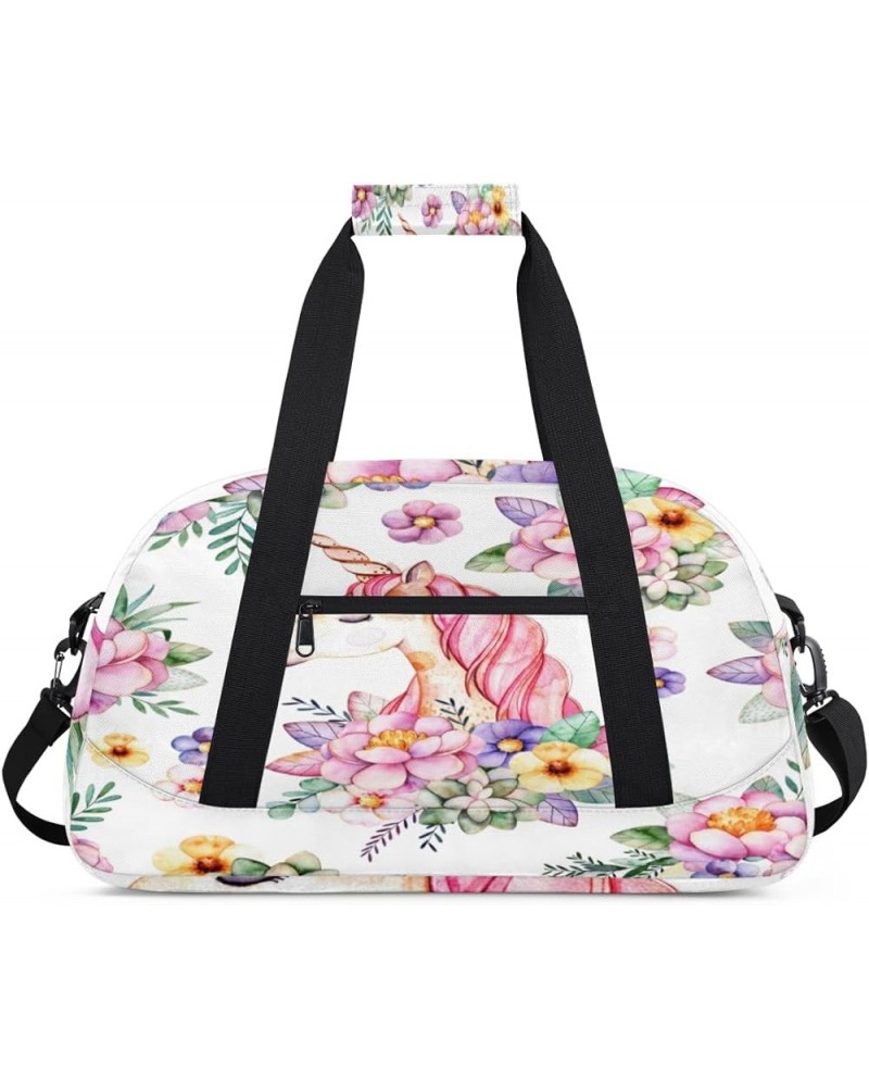 Unicorn Floral Flower Personalized Ballet Bag for Women,Customized name,Spacious Gym Bag with a Personal Touch,Elevate Your D...