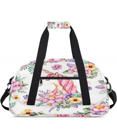 Unicorn Floral Flower Personalized Ballet Bag for Women,Customized name,Spacious Gym Bag with a Personal Touch,Elevate Your D...