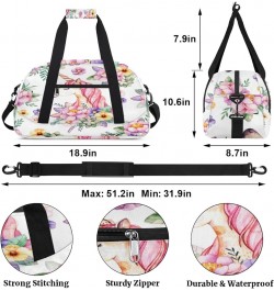 Unicorn Floral Flower Personalized Ballet Bag for Women,Customized name,Spacious Gym Bag with a Personal Touch,Elevate Your D...