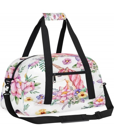 Unicorn Floral Flower Personalized Ballet Bag for Women,Customized name,Spacious Gym Bag with a Personal Touch,Elevate Your D...