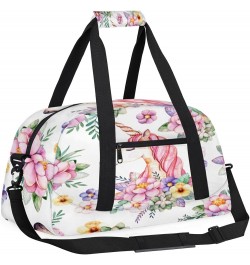 Unicorn Floral Flower Personalized Ballet Bag for Women,Customized name,Spacious Gym Bag with a Personal Touch,Elevate Your D...