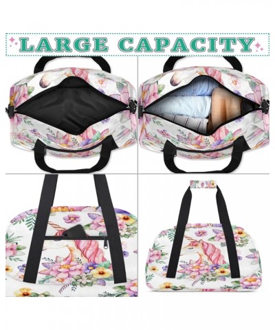 Unicorn Floral Flower Personalized Ballet Bag for Women,Customized name,Spacious Gym Bag with a Personal Touch,Elevate Your D...