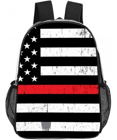 Clear Backpack Skull Usa Stars American Flag Black 17inch Clear Backpacks for Sports Game Concert Events Pattern1095 One Size...