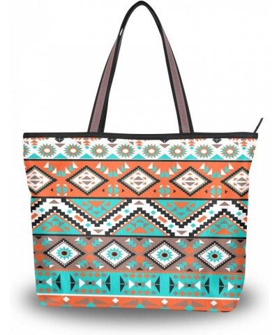 QMXO Ethnic Geometric Handbags and Purse for Women Tote Bag Large Capacity Top Handle Shopper Shoulder Bag $16.63 Totes