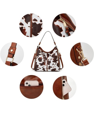 Ladies Bags,Handbags,Large-capacity Handbags Single shoulder bag Crossbody bag Vintage style Brown Cow Stripes $17.95 Shoulde...