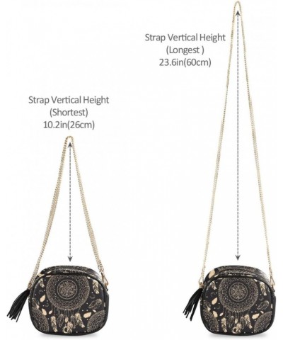 Women's Dark Dream Catcher Boho Tribal Crossbody Bag Fashion Purses Bag Cross Body Bag Shoulder Handbag with Adjustable Chain...