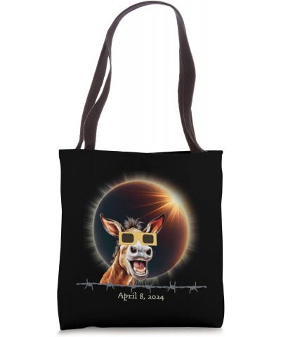 Funny 2024 Total Solar Eclipse Mule Donkey Eclipse Glasses Tote Bag $12.96 Totes