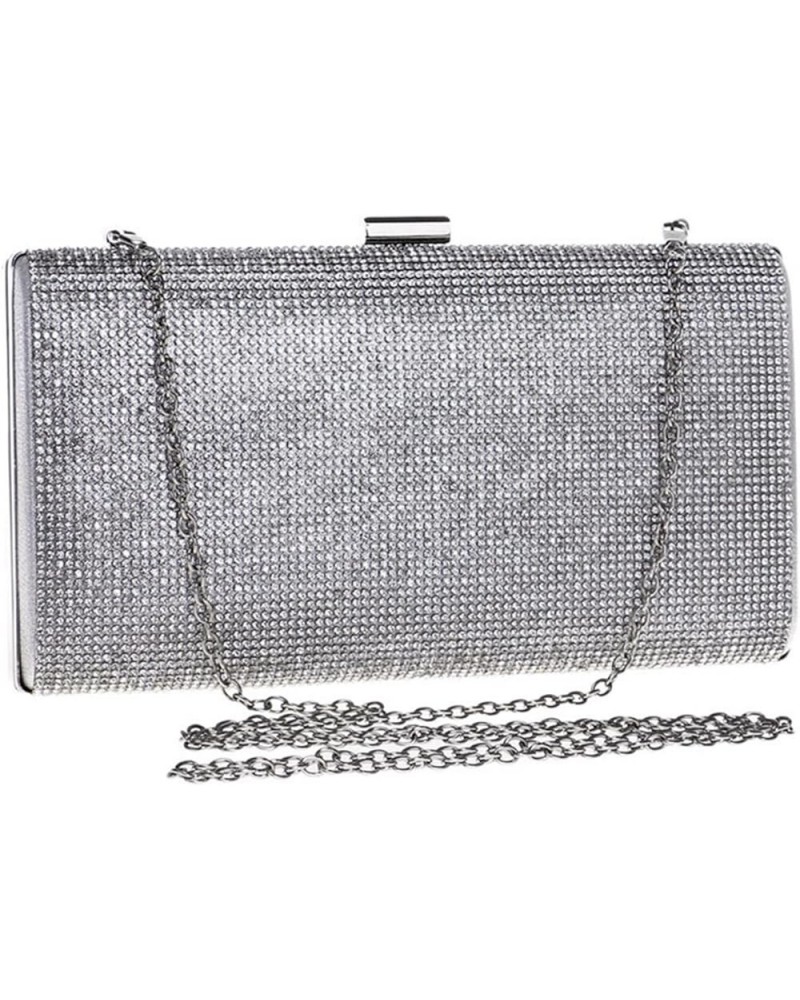 Color Splicing Dinner Bag Contracted Evening Bag Women's Clutch Single Shoulder Cross-body Bag Casual Delicate Bag Silver $37...