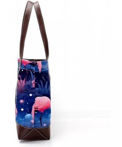 Flamingo Canvas Leather Mix Handbag, 13.3x4.7x12.2 in, Stylish and Spacious Tote Purse for Women $19.68 Totes