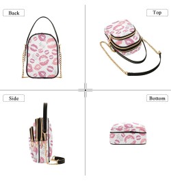 Chain Crossbody Bags for Women Kisses Lips Quilted Shoulder Crossbody Handbags Travel Cross Body Cell Phone Purses Bags $11.5...