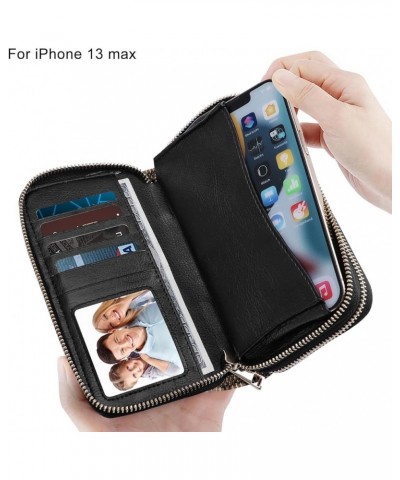 Cellphone Wallet for Women Dual Zipper Long Purse with Removable Wristlet Leopard $14.39 Wristlets