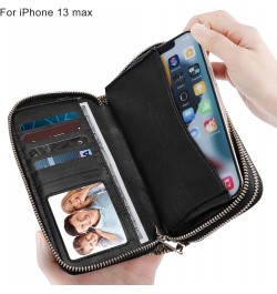 Cellphone Wallet for Women Dual Zipper Long Purse with Removable Wristlet Leopard $14.39 Wristlets