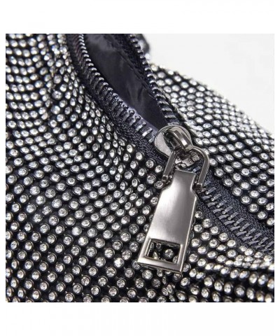 Women Rhinestone Clutch Bag Hobo Bag, Shiny Purse Evening Handbag Underarm Shoulder Bags for Dinner Party Wedding Black $27.5...