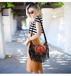 Women's Fringe Crossbody Tassel Purse 2024 Chinese Dragon Hobo Shoulder Bags Crossbody Handbag with Adjustable Shoulder Strap...