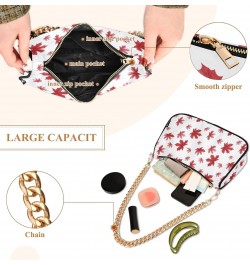 Autumn Maple Leaf Clutch Shoulder Bag for Women, Hobo Tote Handbag with Gold Chain, Crossbody Bag with Zipper Closure $14.40 ...