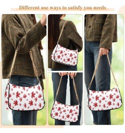 Autumn Maple Leaf Clutch Shoulder Bag for Women, Hobo Tote Handbag with Gold Chain, Crossbody Bag with Zipper Closure $14.40 ...