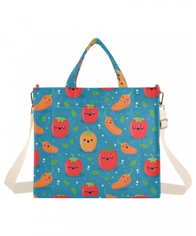 Cute Carton Vegetables Tote Bag Large Capacity for Women Handbag Corduroy Crossbody Shoulder Bag $12.15 Totes