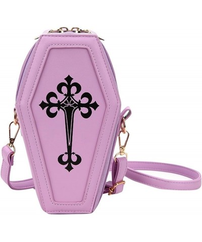 Women Novelty Crucifix Coffin Crossbody Bag, PU Gothic Lolita Retro Kawaii Shoulder Bag for Casual, Prom (Red) Purple $12.87 ...