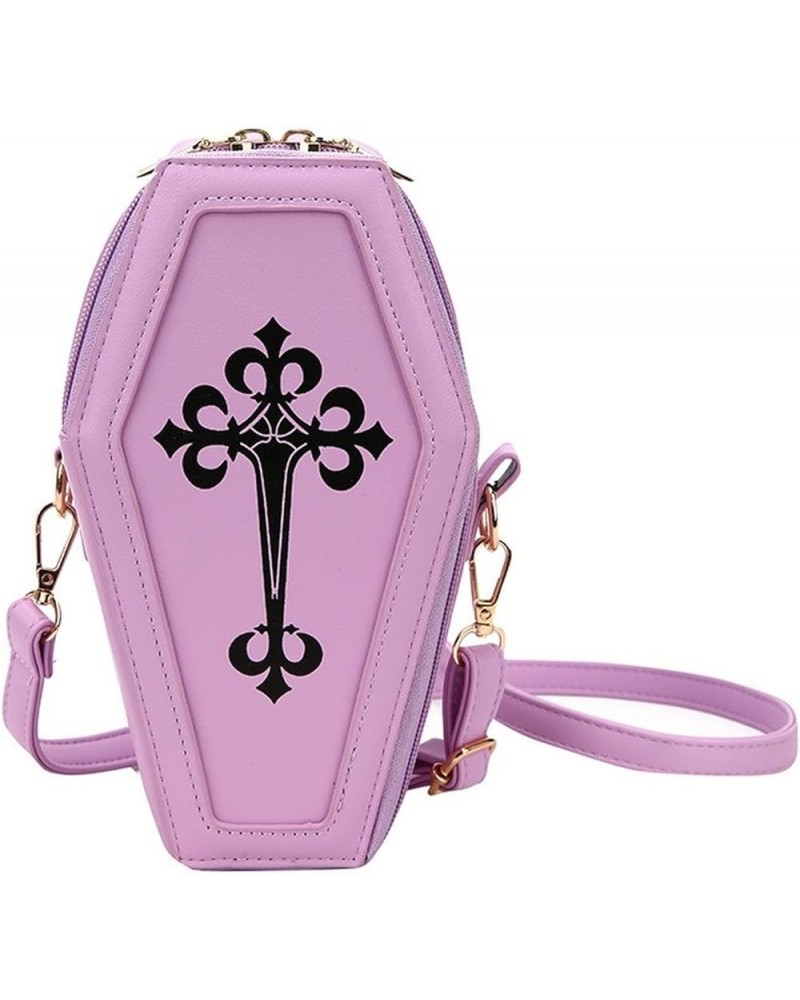 Women Novelty Crucifix Coffin Crossbody Bag, PU Gothic Lolita Retro Kawaii Shoulder Bag for Casual, Prom (Red) Purple $12.87 ...