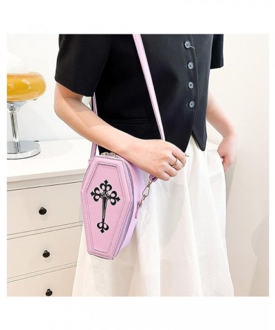 Women Novelty Crucifix Coffin Crossbody Bag, PU Gothic Lolita Retro Kawaii Shoulder Bag for Casual, Prom (Red) Purple $12.87 ...