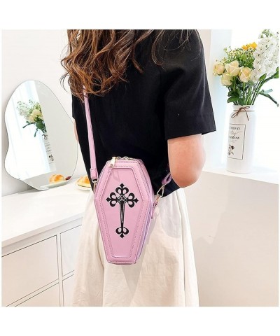 Women Novelty Crucifix Coffin Crossbody Bag, PU Gothic Lolita Retro Kawaii Shoulder Bag for Casual, Prom (Red) Purple $12.87 ...